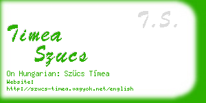 timea szucs business card